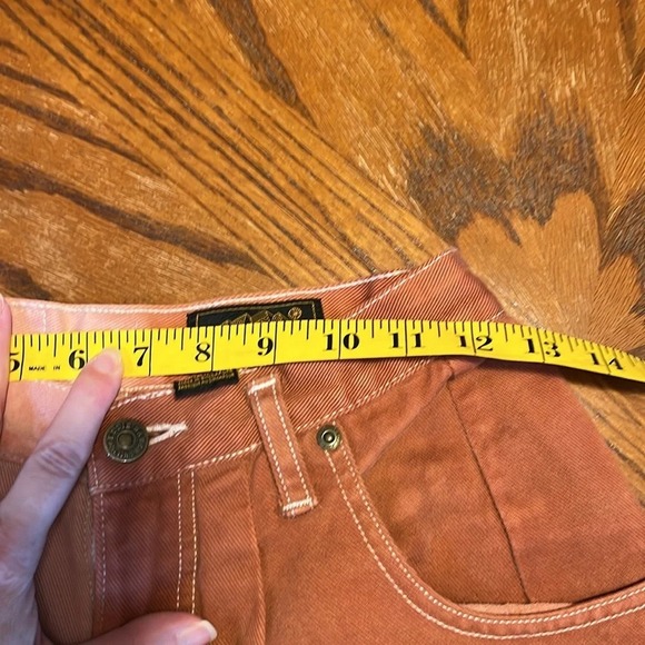 VTG Eddie Bauer two tone jeans pink women size 4 high waist pleated tye dyed - Picture 11 of 12